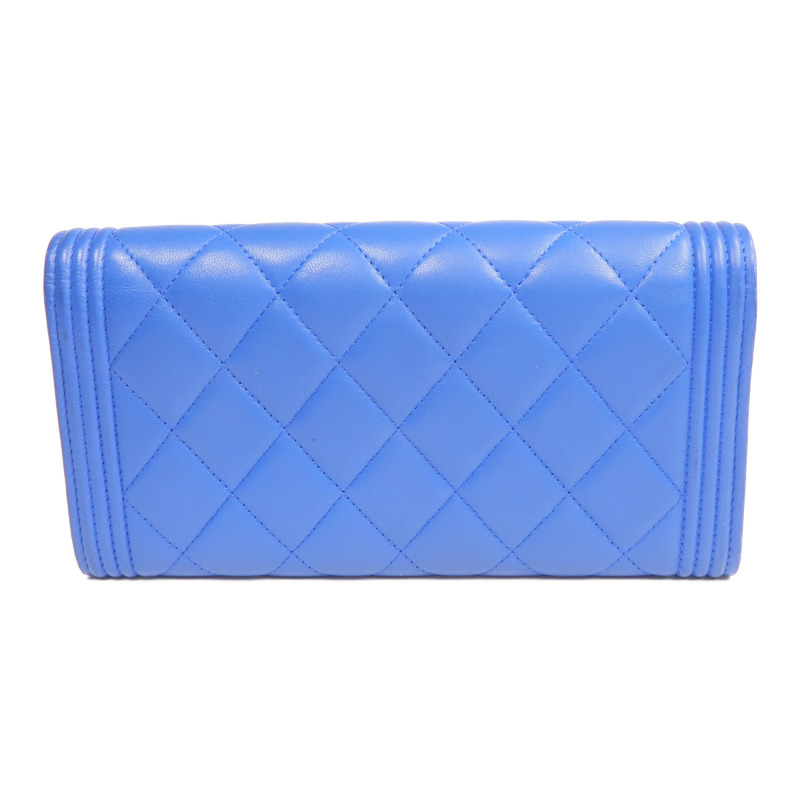 CHANEL 羊皮皮革Boy Long Wallet金扣長錢包-2
