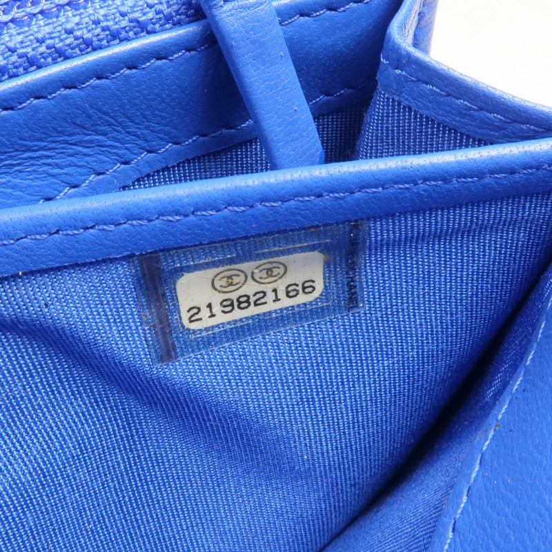 CHANEL 羊皮皮革Boy Long Wallet金扣長錢包-7