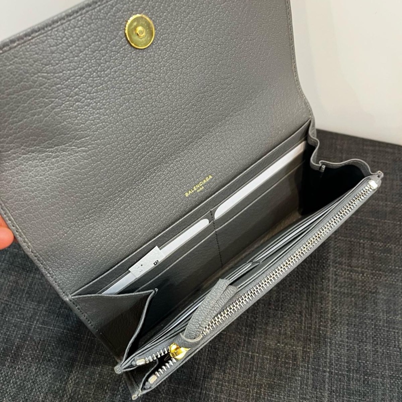 Balenciaga grey long wallet-3