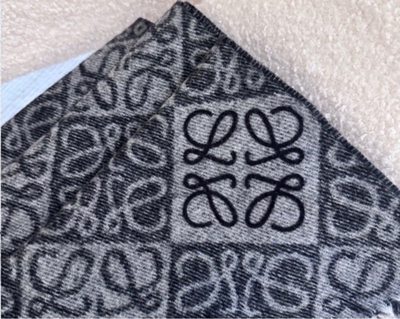 【全 🆕】 LOEWE Anagram scarf 羅意威羊絨羊毛圍中 深灰色-2