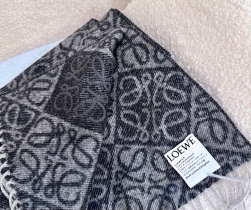 【全 🆕】 LOEWE Anagram scarf 羅意威羊絨羊毛圍中 深灰色-3
