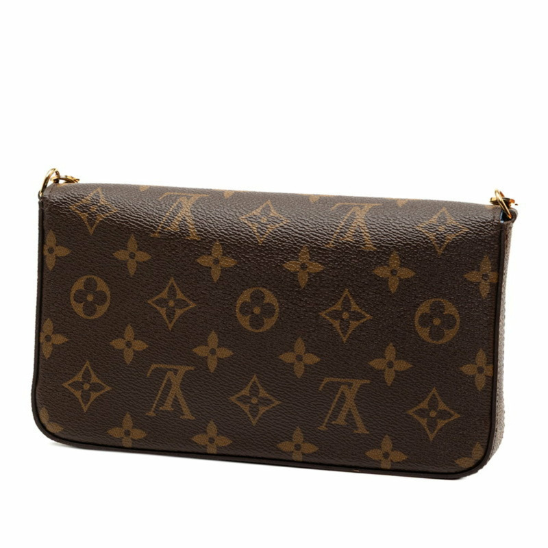 路易威登 Monogram Pochette Felicie 長城熊貓鏈條單背包 M80992 棕色多色皮革 女士 LOUIS VUITTON-1