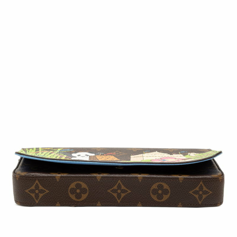 路易威登 Monogram Pochette Felicie 長城熊貓鏈條單背包 M80992 棕色多色皮革 女士 LOUIS VUITTON-2