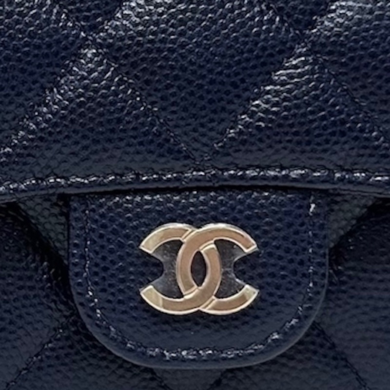 Chanel AP0214 牛皮荔枝紋小銀包/咭包 深寶藍-4