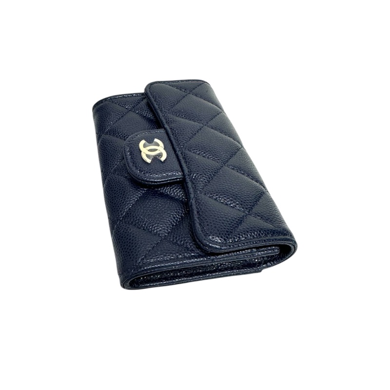 Chanel AP0214 牛皮荔枝紋小銀包/咭包 深寶藍-8