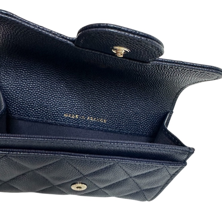 Chanel AP0214 牛皮荔枝紋小銀包/咭包 深寶藍-9