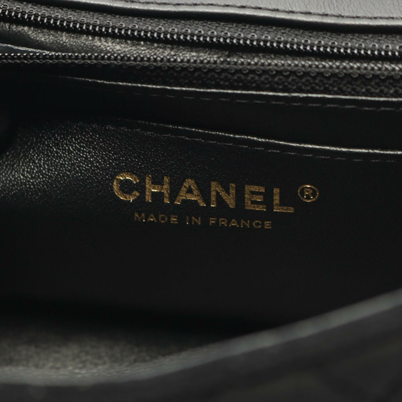 香奈兒 2.55 鏈條肩背包 黑色帆布 金色五金 二手 女士 Coco CC-3