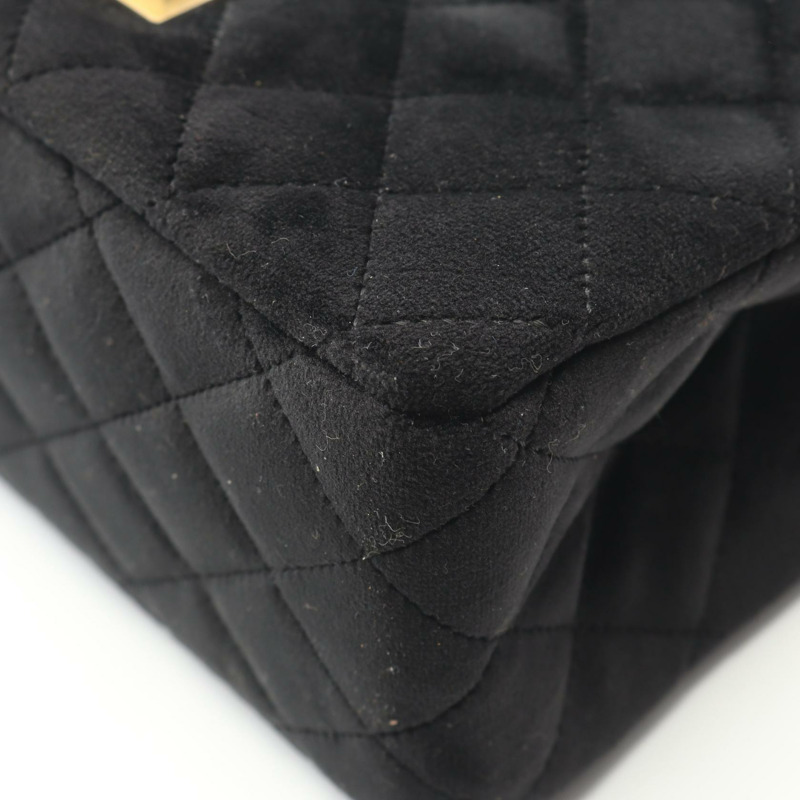 香奈兒 2.55 鏈條肩背包 黑色帆布 金色五金 二手 女士 Coco CC-6