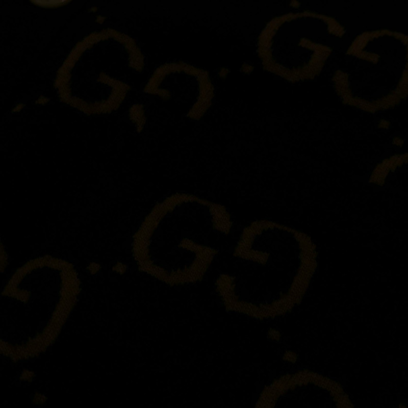 GUCCI GG 羊毛提花開襟針織衫 694758XKCC5 黑色/米色 二手 #XXL-5