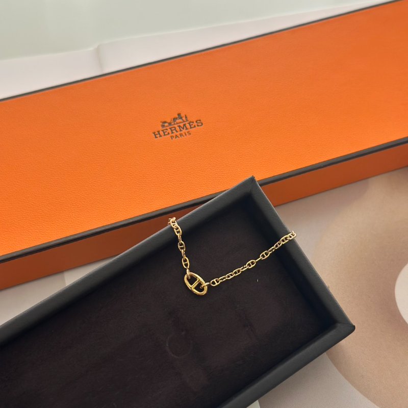 HERMES Farandole TPM 18K玫瑰金豬鼻子OT釦手鍊 - S-4