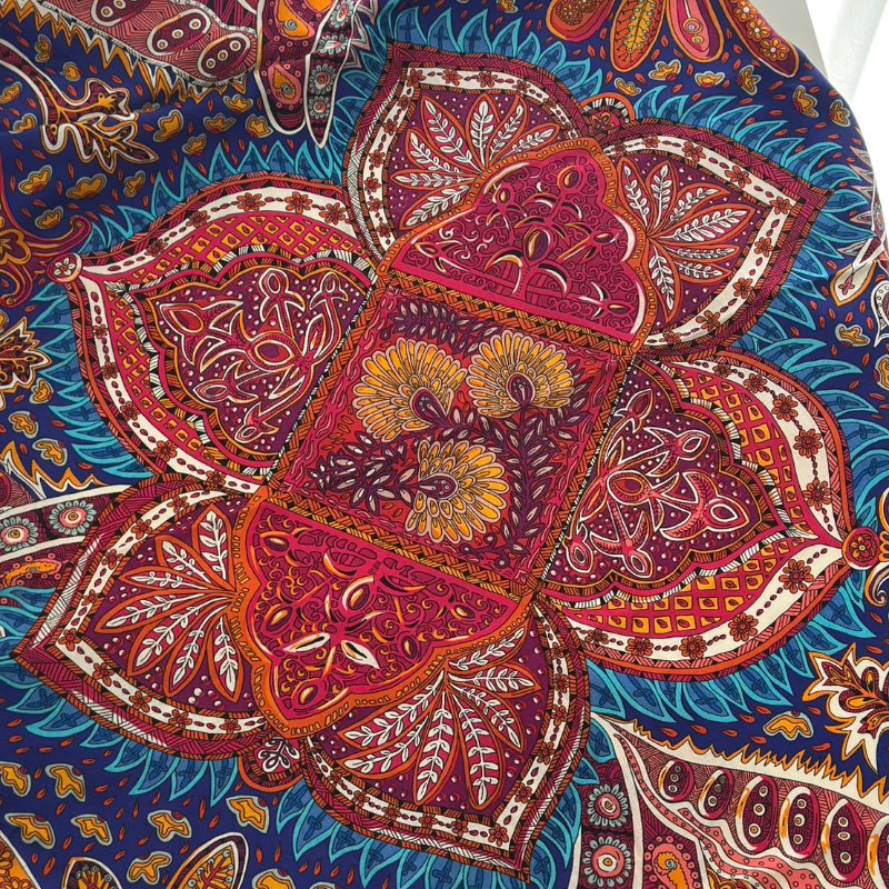 HERMES Le jardin de maharani君妃花園披肩 140 - 橘紅-1