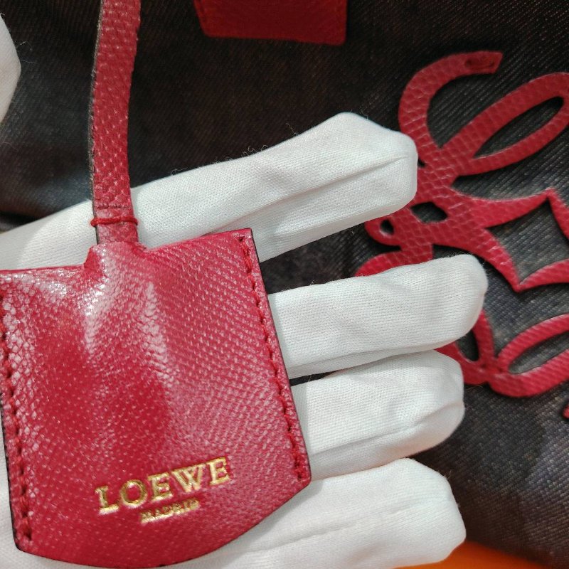 Loewe 中古 牛仔拼色 Amazona-4