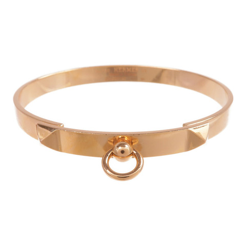 HERMES 18K玫瑰金Collier De Chien Bracelet鑽石手鏈