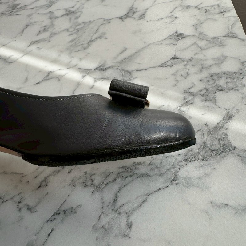 Salvatore Ferragamo 深灰色蝴蝶結平底鞋-13