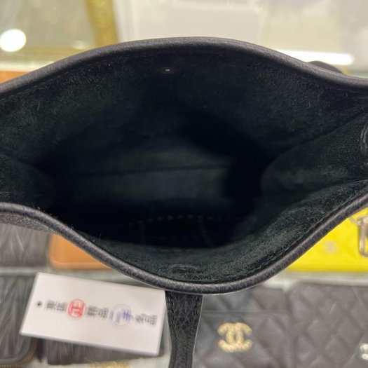 東區正精品㊣HERMES MINI EVELYNE 16cm 愛馬仕黑色全皮H 洞洞銀釦迷你斜背包 D刻 RZ6140-2