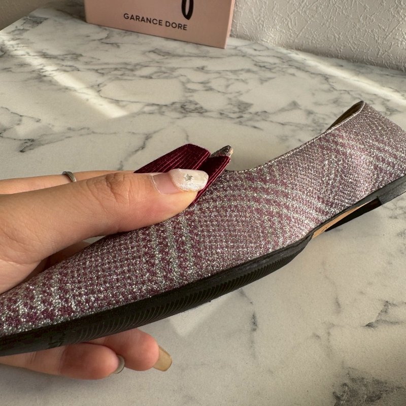 #全網最低✨#打折出清 JIMMY CHOO 紫粉亮色蝴蝶結尖頭平底鞋-5