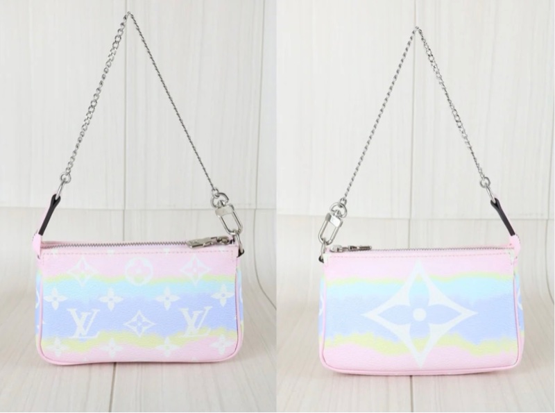 「JL精品代購」98新 LV 漸變 馬卡龍色mini 麻將包-2