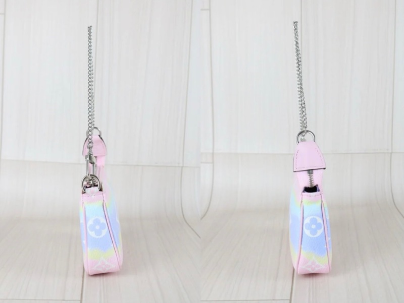 「JL精品代購」98新 LV 漸變 馬卡龍色mini 麻將包-3