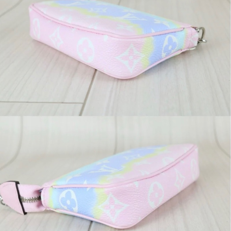 「JL精品代購」98新 LV 漸變 馬卡龍色mini 麻將包-6