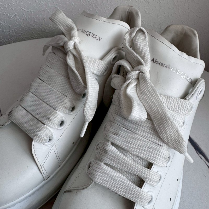 #全網最低✨Alexander McQueen 白色幻彩厚底小白鞋-7