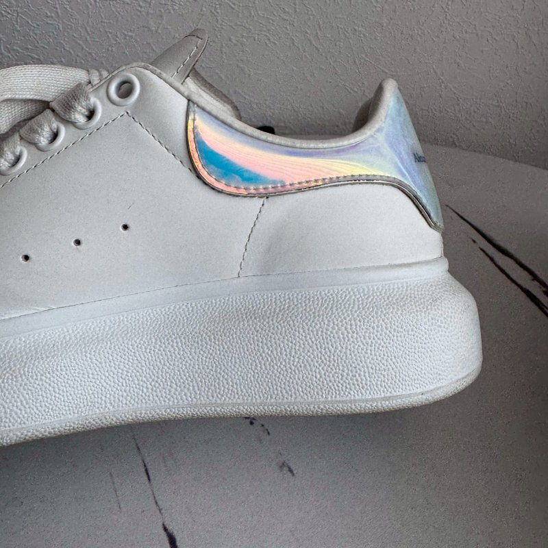 #全網最低✨Alexander McQueen 白色幻彩厚底小白鞋-8