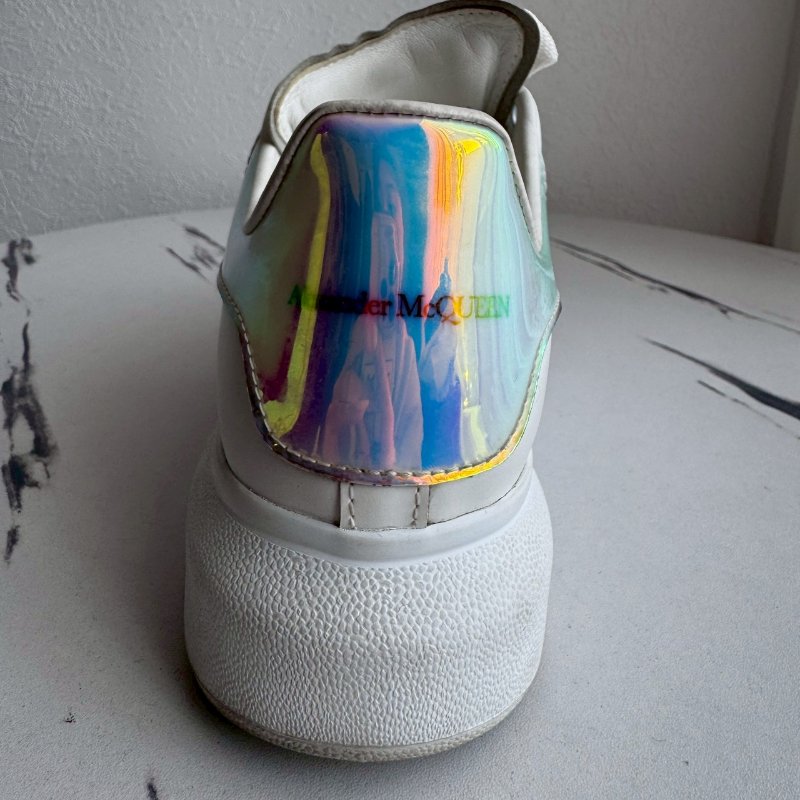 #全網最低✨Alexander McQueen 白色幻彩厚底小白鞋-16