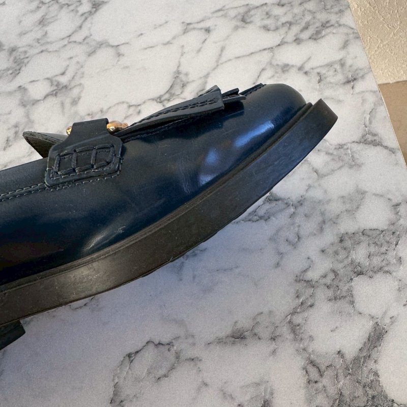 TODS 藏藍低跟流蘇 樂福鞋 牛津鞋-5