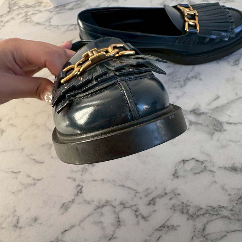 TODS 藏藍低跟流蘇 樂福鞋 牛津鞋-14