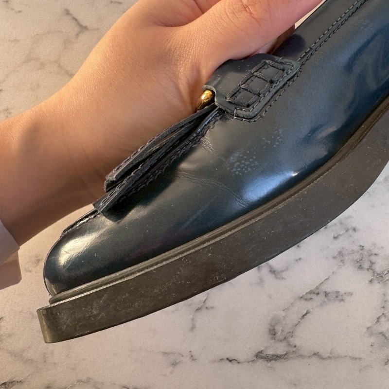 TODS 藏藍低跟流蘇 樂福鞋 牛津鞋-15