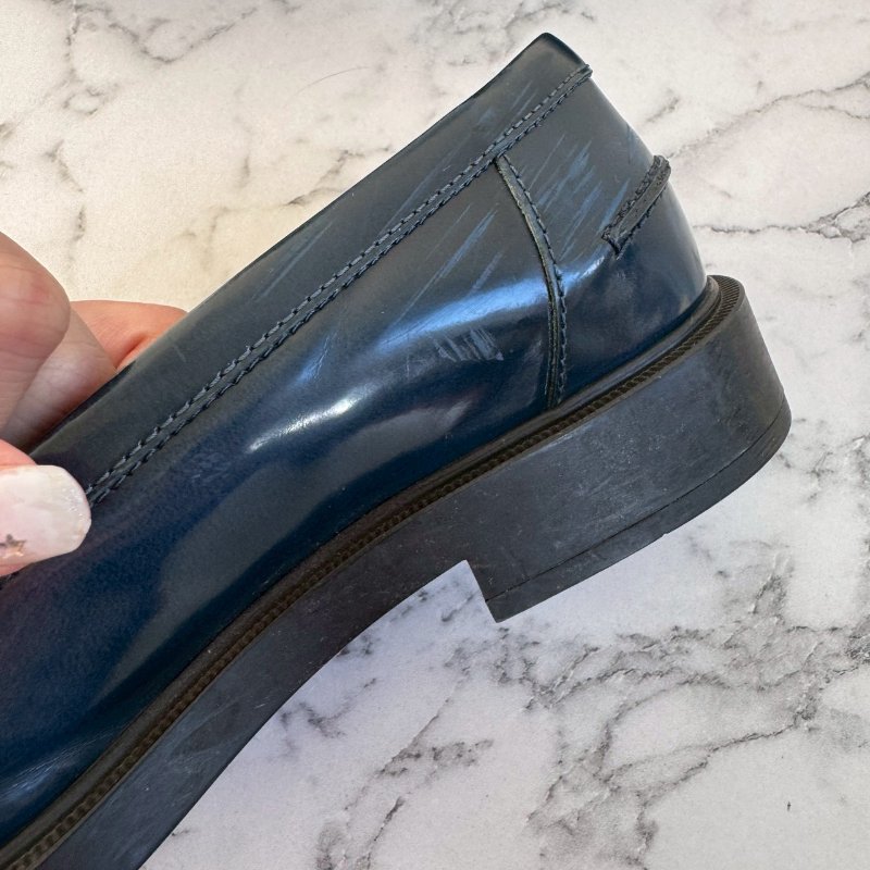 TODS 藏藍低跟流蘇 樂福鞋 牛津鞋-16