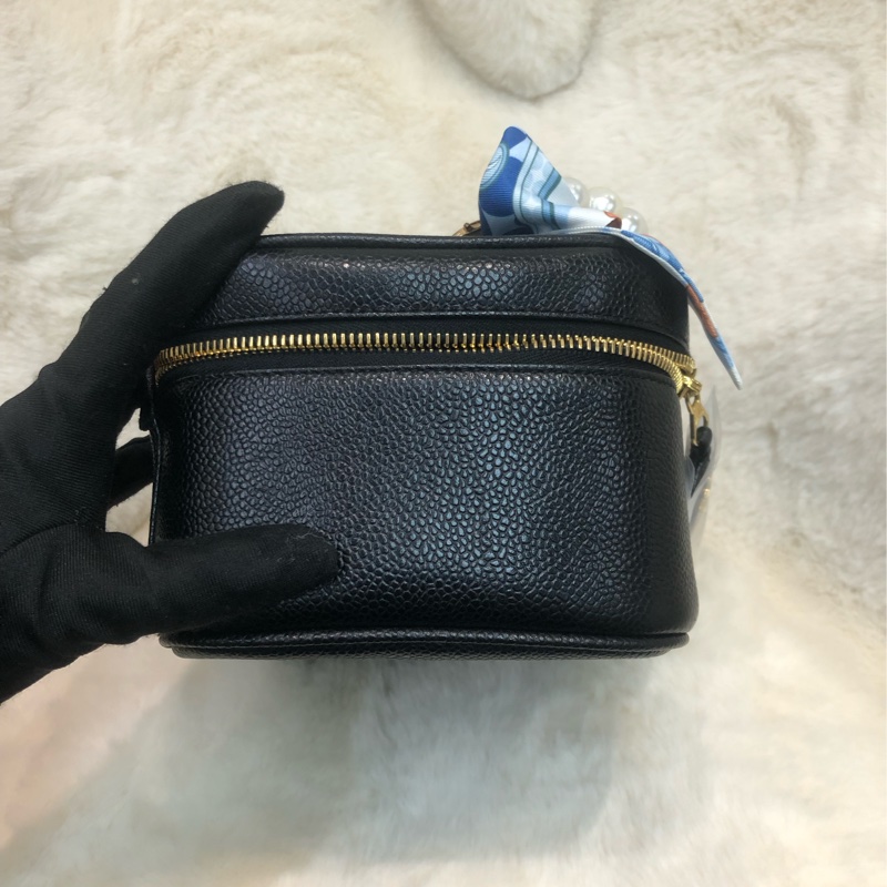 Chanel 黑色中古化妝盒子 XC146-2