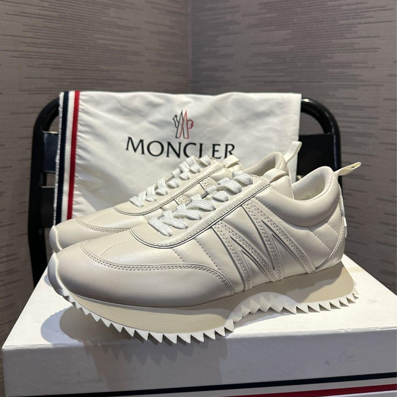 💎Han's house精品服飾💎MONCLER Pacey 小白鞋 皮革 現貨 UK 6 ~ 8 原價24000-2