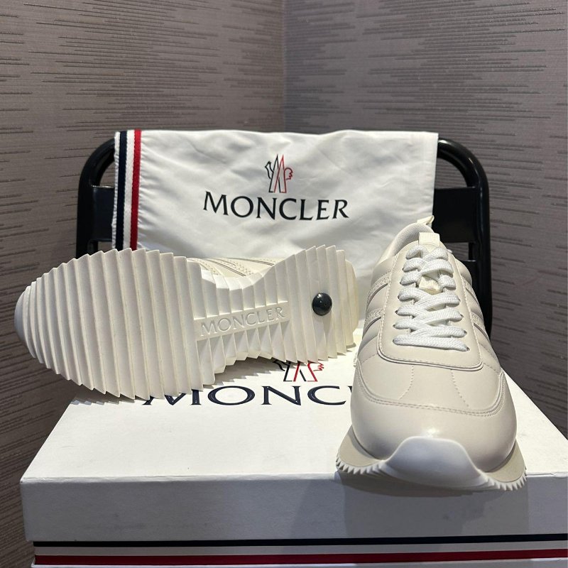 💎Han's house精品服飾💎MONCLER Pacey 小白鞋 皮革 現貨 UK 6 ~ 8 原價24000-5