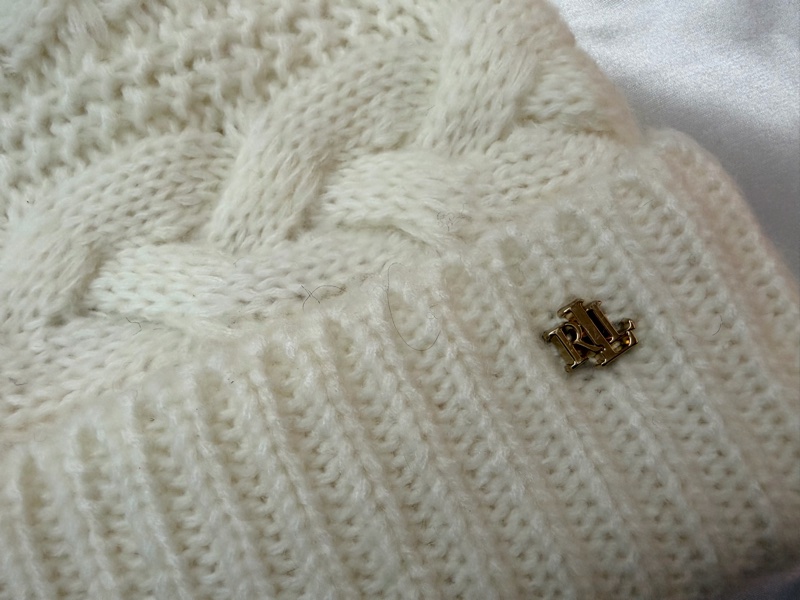 Ralph Lauren Polo 毛球針織帽(米白)-1