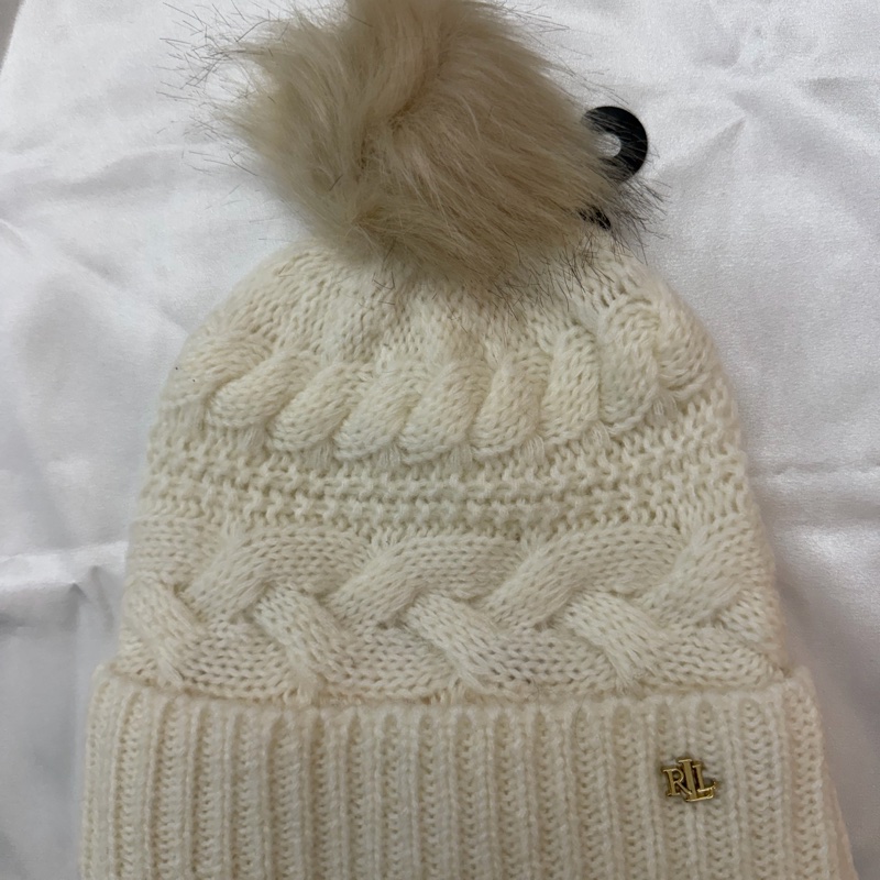 Ralph Lauren Polo 毛球針織帽(米白)-4