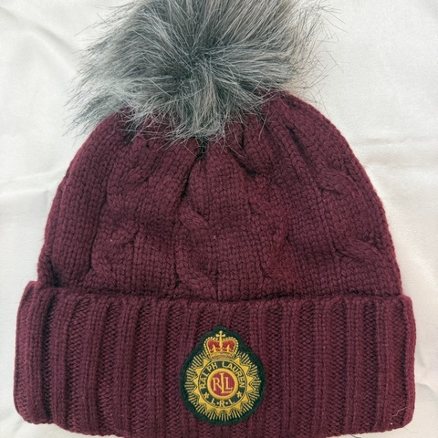 Ralph Lauren Polo 毛球針織帽（棗紅）