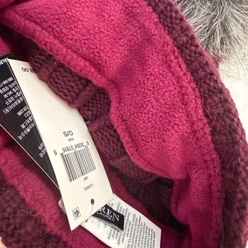 Ralph Lauren Polo 毛球針織帽（棗紅）-2