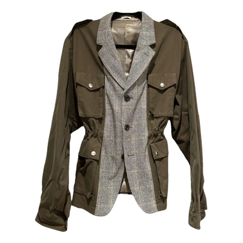 Alexander McQueen 軍绿色+灰格紋外套