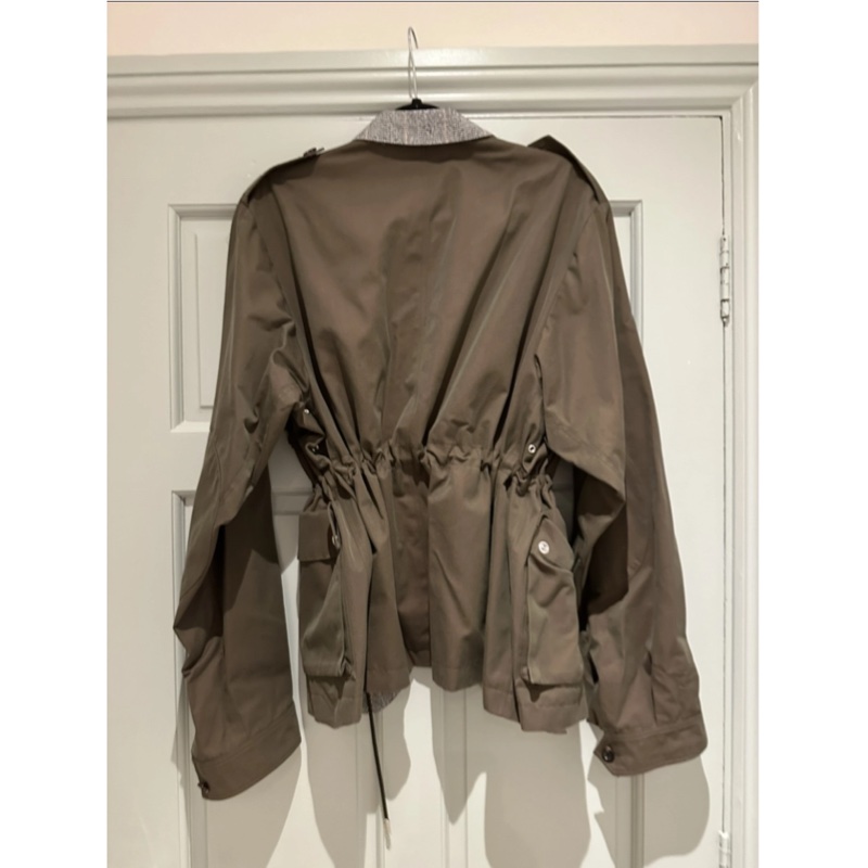 Alexander McQueen 軍绿色+灰格紋外套-1