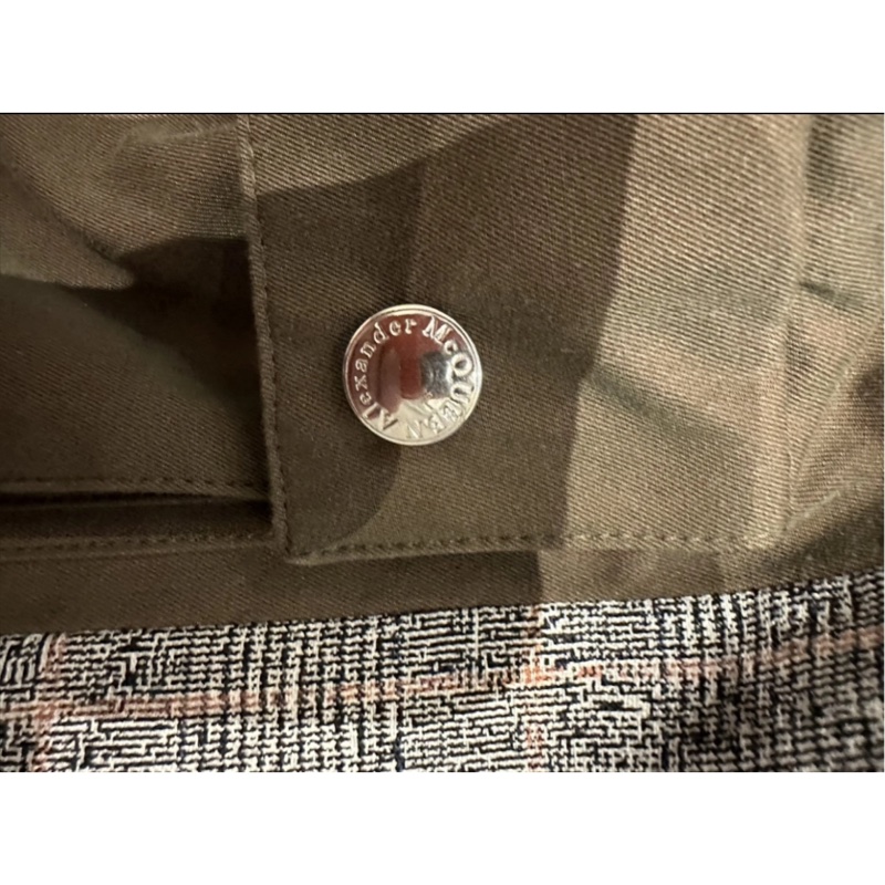 Alexander McQueen 軍绿色+灰格紋外套-4