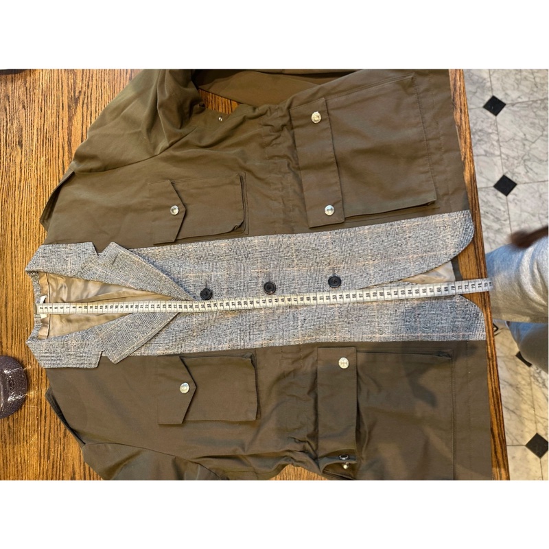 Alexander McQueen 軍绿色+灰格紋外套-7