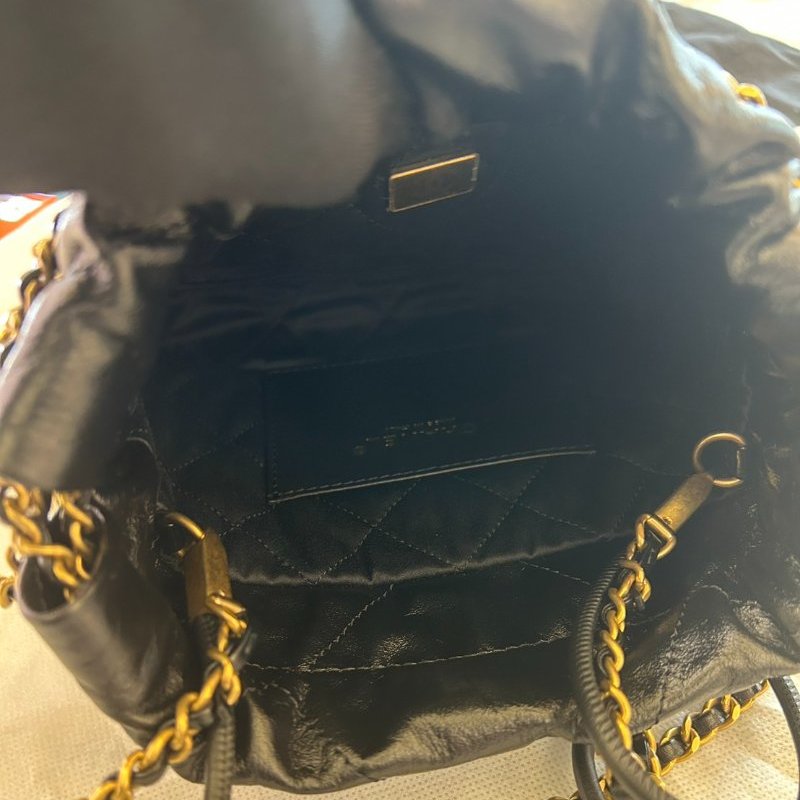 CHANEL黑金羊皮22BAG MINI-8