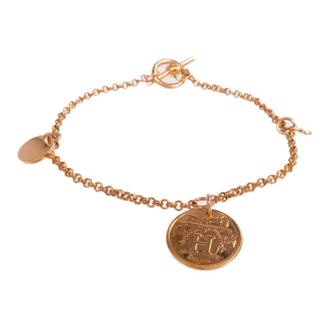 HERMES 18K玫瑰金Ex-Libris Bracelet鑽石手鏈