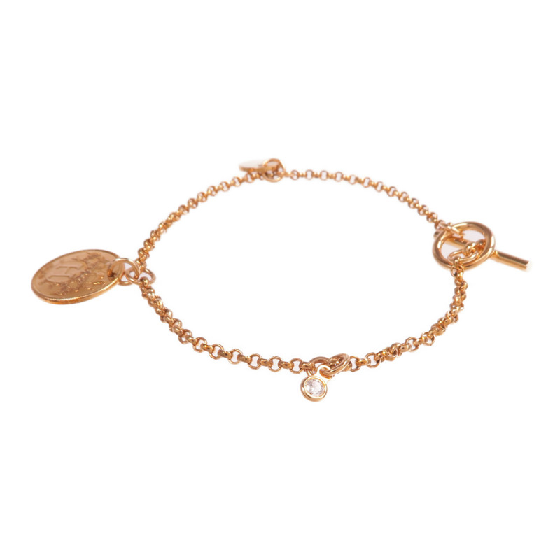 HERMES 18K玫瑰金Ex-Libris Bracelet鑽石手鏈-1