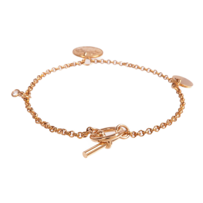 HERMES 18K玫瑰金Ex-Libris Bracelet鑽石手鏈-2