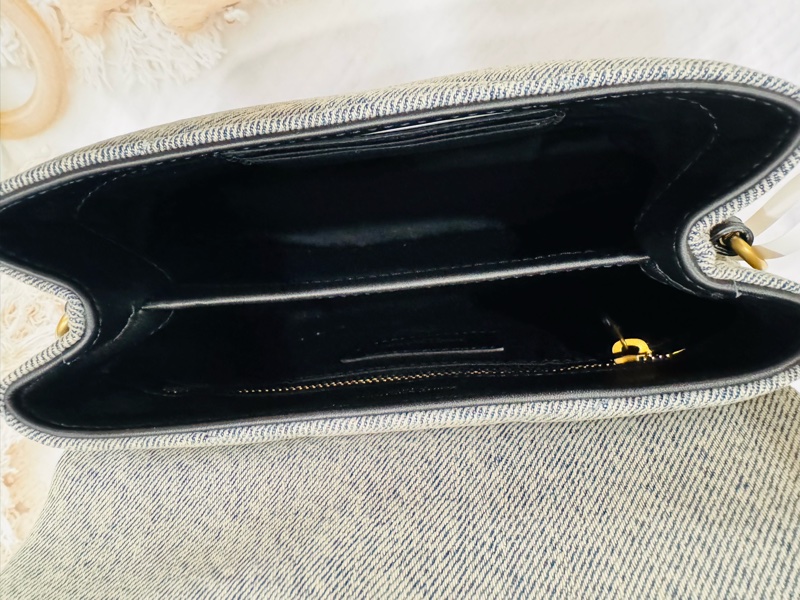 全新YSL Lou Lou V紋斜背包 牛仔包-20