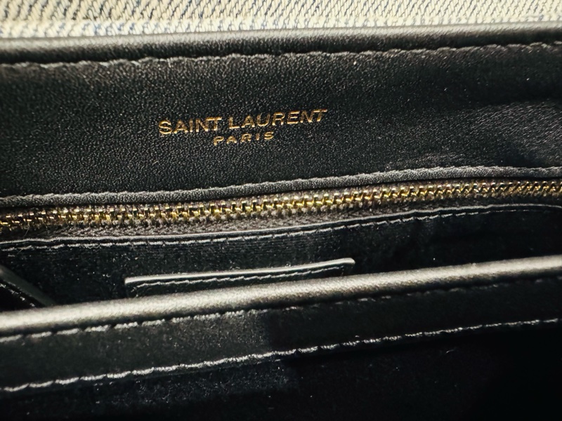 全新YSL Lou Lou V紋斜背包 牛仔包-23