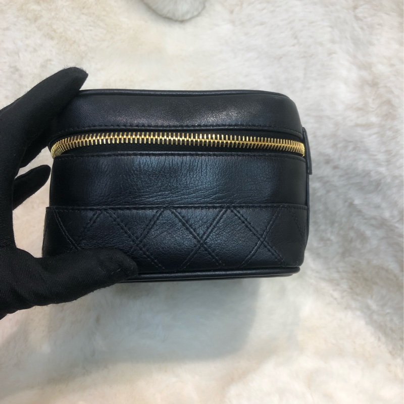 Chanel 黑色中古凌格化妝袋 XB502-3