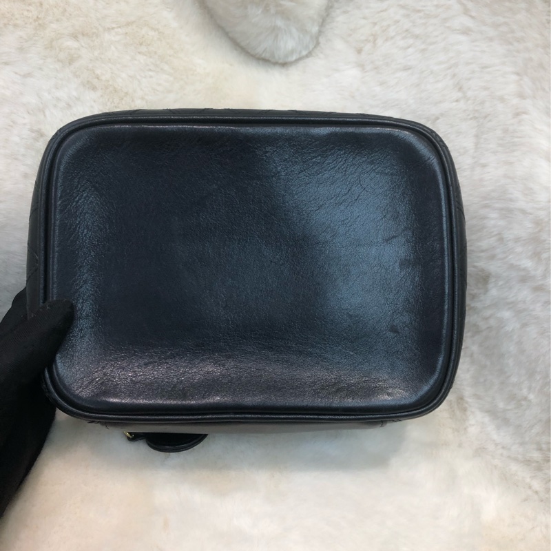 Chanel 黑色中古凌格化妝袋 XB502-4