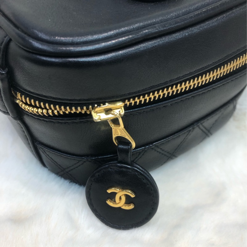 Chanel 黑色中古凌格化妝袋 XB502-6